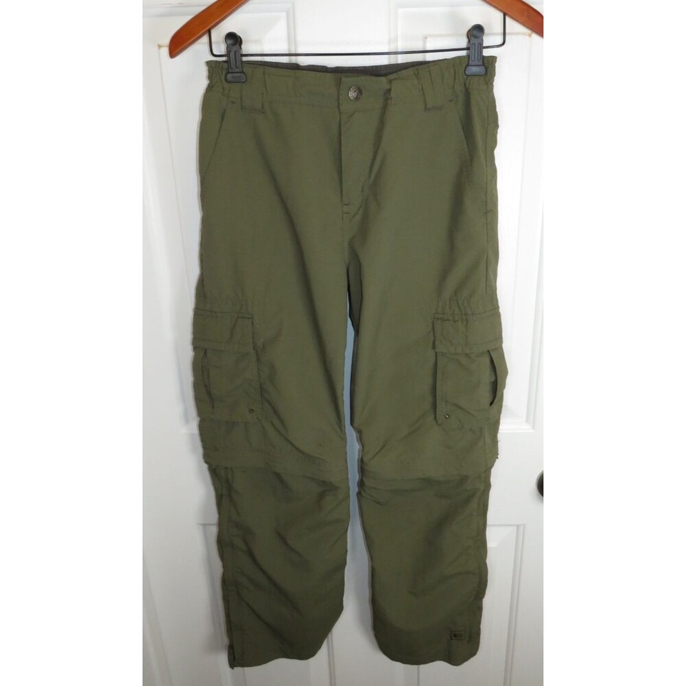 REI Co-op Boys LG (14-16) Convertible Hiking Outdoor Cargo Pants Olive Green